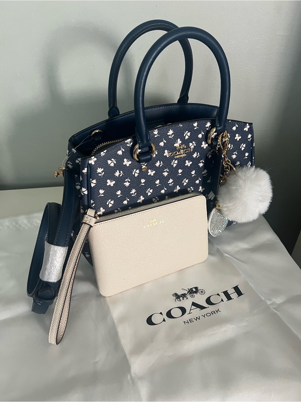 Coach Savannah Small Carryall Bag With Floral Print And Wristlet